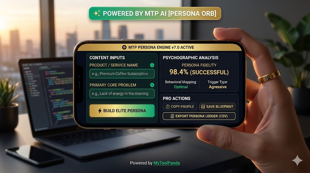 Successful AI persona generator and customer avatar architect dashboard