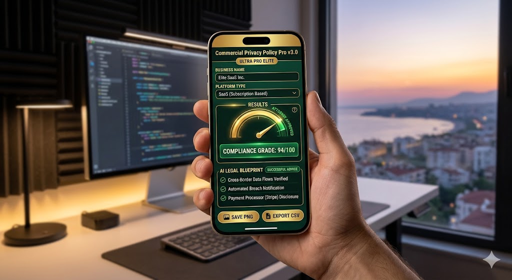 Successful commercial privacy policy pro dashboard simulation