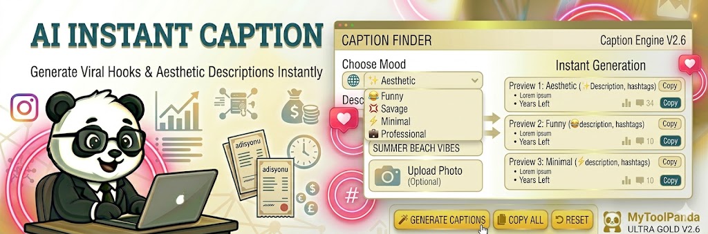 Professional AI Instagram Caption Generator - MyToolPanda