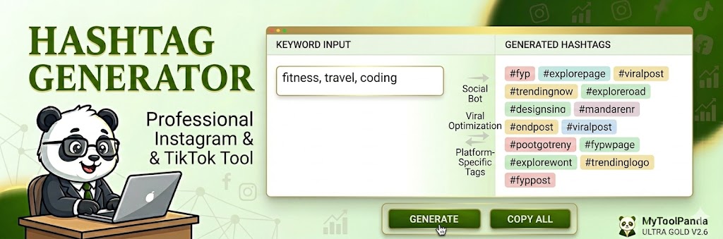 Professional Online Hashtag Generator - MyToolPanda
