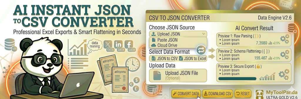 Professional JSON to CSV Converter - MyToolPanda