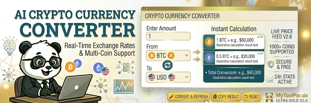Professional Live Crypto Currency Converter - MyToolPanda