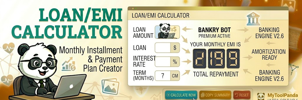 Professional Loan EMI Calculator - MyToolPanda