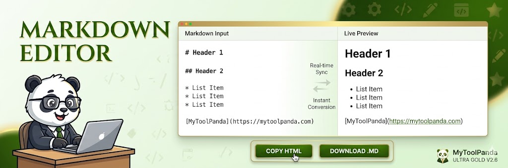 Professional Markdown Editor - MyToolPanda